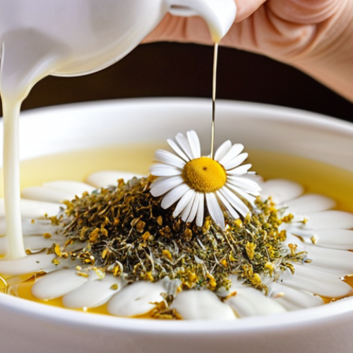**Image:** A close-up of essential oils (chamomile, lavender, tea tree) being carefully dripped into a plain, white cream. Focus on the textures and colors of the oils and cream.
    **Prompt:** "Close-up shot of essential oils (chamomile, lavender, tea tree) being carefully added to a neutral cream base, emphasizing natural textures and calming colors."